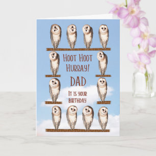 Dad Birthday, Curious Owls Card