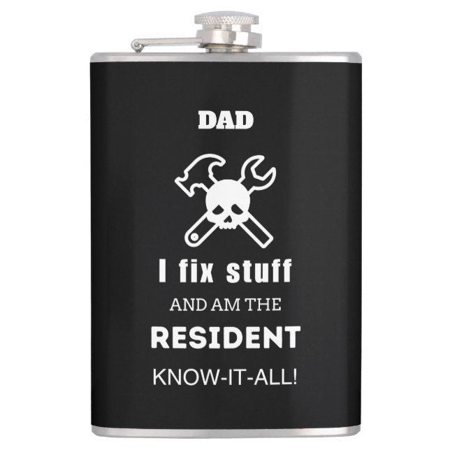 DAD Birthday Gift Men Funny Unique GRANDPA HUSBAND Hip Flask (Front)