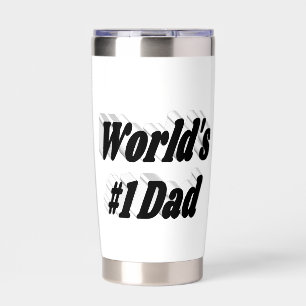 Dad black half text  insulated tumbler