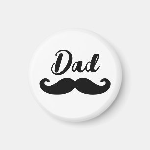 Dad black handlebar moustache magnet
