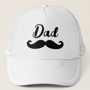 Dad black handlebar moustache trucker hat