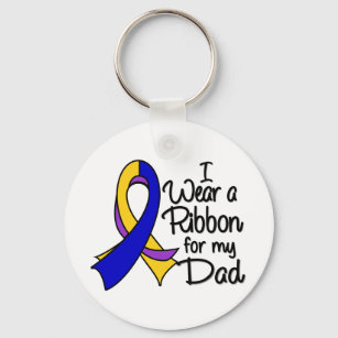 Dad - Bladder Cancer Ribbon Key Ring