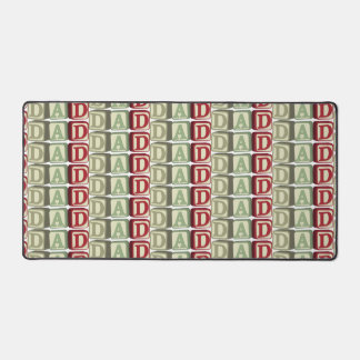 Dad Blocks Pattern Father Daddy Theme Desk Mat