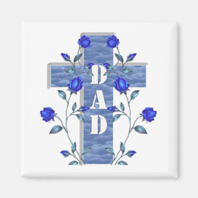 Dad Blue cross magnet (Front)