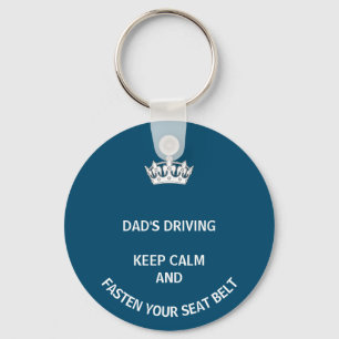 Dad  Blue Keep Calm Father's Day Key Ring