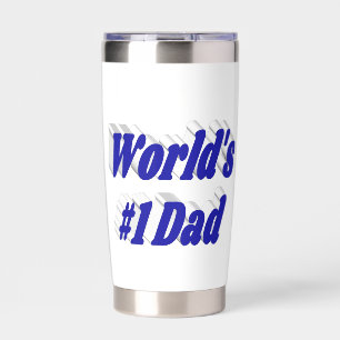 Dad blue text Fathers Day Insulated Tumbler