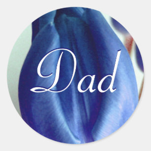 Dad Blue Tulips Sticker