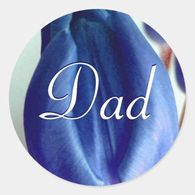 Dad Blue Tulips Sticker (Front)