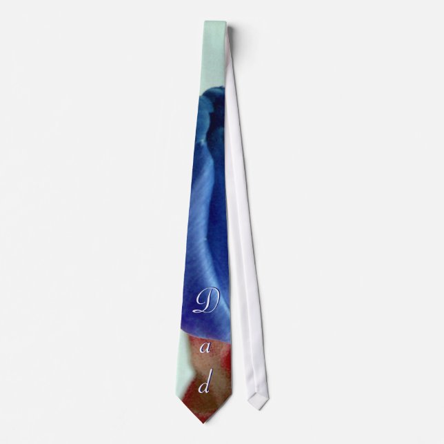 Dad Blue Tulips Tie (Front)