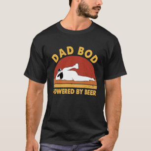 Dad Bod Powered By Beer Sunset Vintage Retro T-Shirt