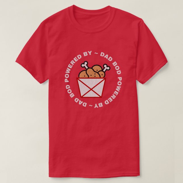 Dad Bod Powered By Chicken Wings Glitter T-Shirt (Design Front)