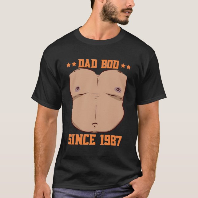 Dad Bod Since 1987 Father'S Day Beer Belly T-Shirt (Front)