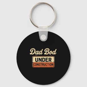 Dad bod under construction funny  key ring