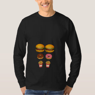 Dad Bod Working On My Six Pack Burger Doughnut F T-Shirt