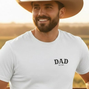 Dad Bold Text Est 2025  T-Shirt