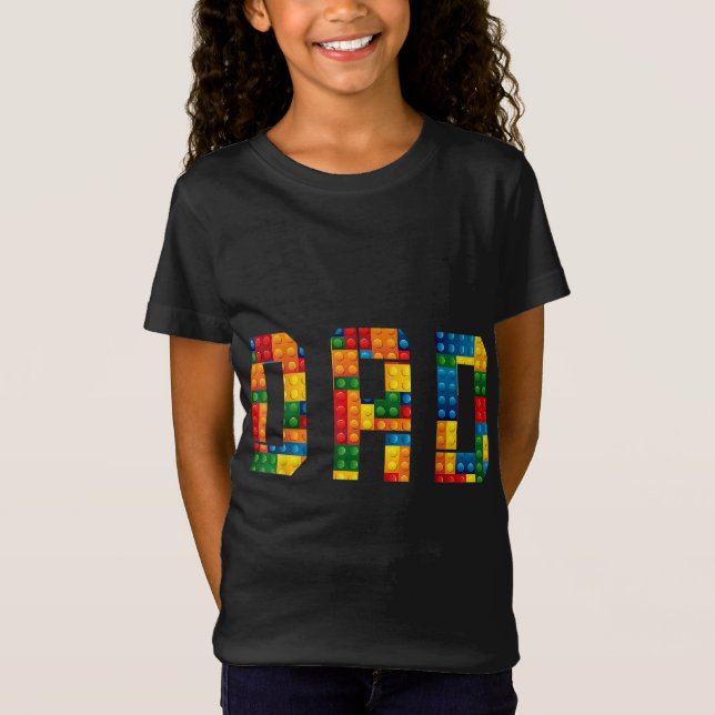 Dad Brick Builder Funny Blocks Master Builder T-Shirt (Front)
