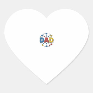 Dad Building Blocks Vintage Vector Design_1 Heart Sticker