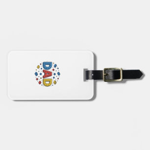 Dad Building Blocks Vintage Vector Design_1 Luggage Tag