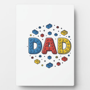 Dad Building Blocks Vintage Vector Design_1 Plaque