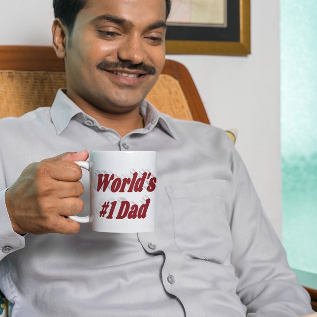 Dad burgundy half text  large coffee mug (Creator Uploaded)