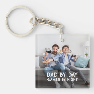 Dad By Day Gamer By Night Son And Dad Father's Day Key Ring
