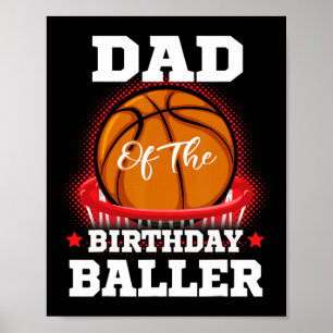 Dad Bysketbyll Birthday Boy Family Byller B-day Pa Poster