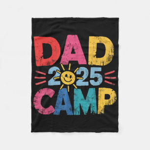 Dad Camp 2025 Family Vacation Summer Camping Crew Fleece Blanket