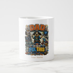 Dad Can Fix This Personalised Funny Dad T-Shirt, C Large Coffee Mug