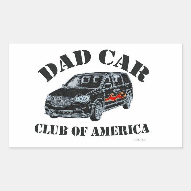 Dad Car Club Funny Parody Slogan Rectangular Sticker (Front)