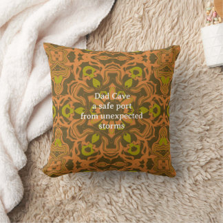 Dad Cave Stay Calm Liquid Mandala Art Cushion