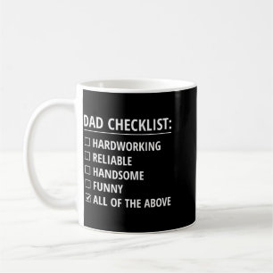 Dad Checklist Funny Fathers Day Husband Dad Jokes Coffee Mug
