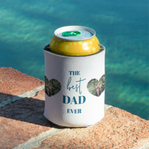 Dad & Child Photo – Heart Frame Best Dad Ever Can Cooler