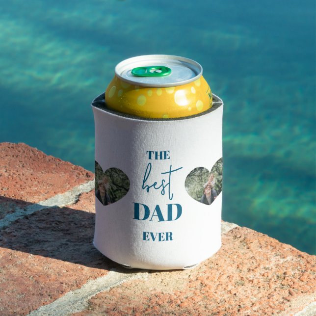 Dad & Child Photo – Heart Frame Best Dad Ever Can Cooler (In Situ Pool)
