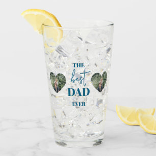 Dad & Child Photo – Heart Frame Best Dad Ever Glass