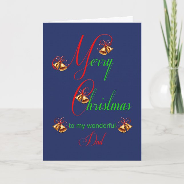 Dad Christmas Bells Holiday Card (Front)