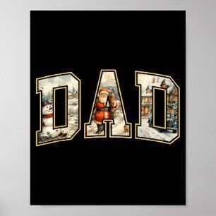 Dad Christmas Vintage Xmas Dad Family Matching Paj Poster