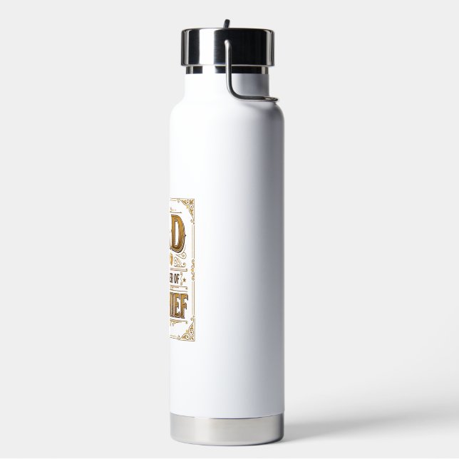 Dad Co-Manager of Mischief Funny Father Design_1 Water Bottle (Left)