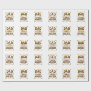 Dad Co-Manager of Mischief Funny Father Design_1 Wrapping Paper