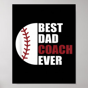 Dad Coach Ever Baseball Fathers Day Baseball Dad C Poster