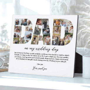 Dad Collage On My Wedding Day Father Gift for Him Plaque