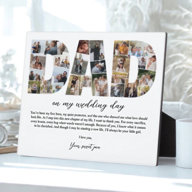 Dad Collage On My Wedding Day Father Gift for Him Plaque (Creator Uploaded)