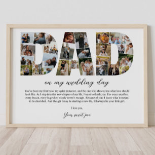 Dad Collage On My Wedding Day Father Gift for Him Poster