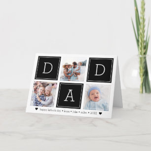 DAD Colorblock Photo Collage Father's Day Card