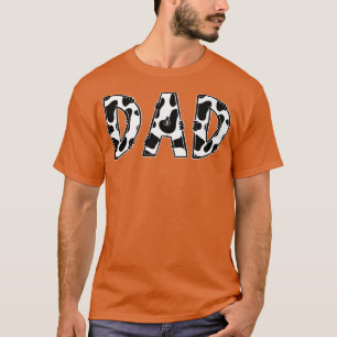 Dad Cow Print Aesthetic Farm Animal Pattern Farmer T-Shirt