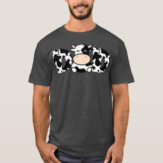 Dad Cow Print Black White  Loves Cows Fathers Farm T-Shirt