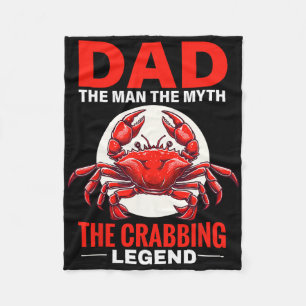 Dad Crabbing Expert Crab Fishing Crabs Lover Crab  Fleece Blanket