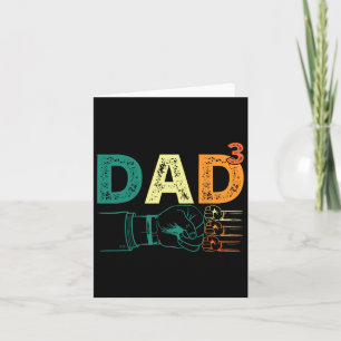Dad Cubed Dad Of Three Mens Quote Funny Christmas  Card