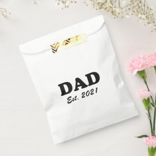 Dad Custom Est date black white Father's Day Favour Bags