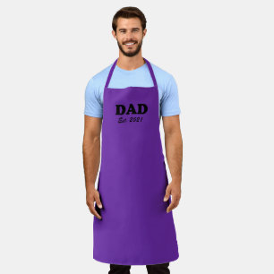 Dad, Custom Est date Father's Day purple grape Apron