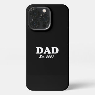 Dad Custom Est date modern typography black iPhone 13 Pro Case